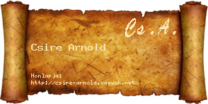 Csire Arnold névjegykártya