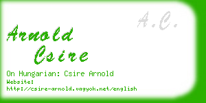 arnold csire business card